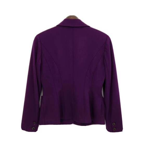 Diane von Furstenberg Womens Bullit Blazer Jacket Wool Stretch Purple Size 6 - Picture 2 of 5